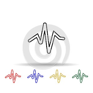 sound wave multi color style icon. Simple thin line, outline vector of web icons for ui and ux, website or mobile application