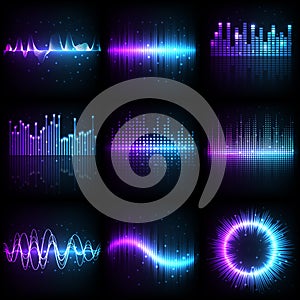 Sound wave, music audio equalizer frequency