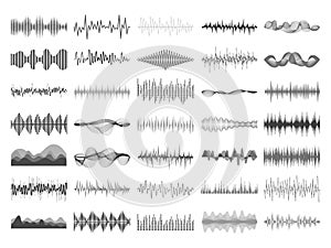 Sound wave and music digital equalizer panel. Soundwave amplitude sonic beat pulse voice visualization vector photo