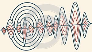 Sound wave pattern design, audio and frequency visualization vector design Generative AI