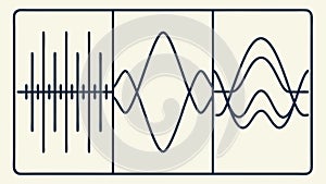 Sound wave patterns, audio analysis, sound engineering, vector design Generative AI