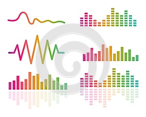 sound wave,pulse line,equaizer and sound effect ilustration logo vector icon