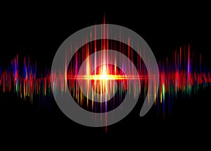 Sound wave rhythm background. Spectrum color digital Sound Wave equalizer, technology and earthquake wave concept, music design