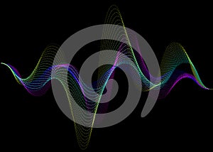 Sound wave rhythm background. Spectrum color digital Sound Wave equalizer, technology and earthquake wave concept, music design