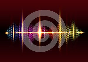 Sound wave rhythm background. Spectrum color digital Sound Wave equalizer, technology and earthquake wave concept, music  design