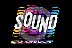 Sound wave rhythm font