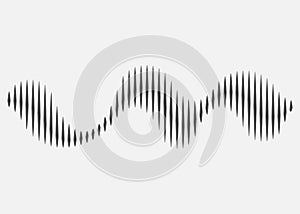 Sound wave rhythm. Sound wave isolated on white background. Vector illustration.