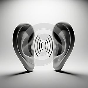 A sound wave between two ears.