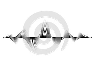 Sound wave vector background. Audio music soundwave. Voice frequency form illustration. Vibration beats in waveform photo