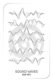 Sound wave vector . Vector music voice vibration, song waveform digital spectrum, audio pulse and waveform frequency