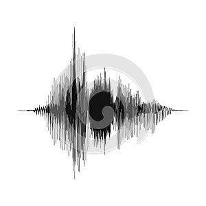 Sound wave. Voice recording concept and music recording concept. Amplitude of analog audio wave photo