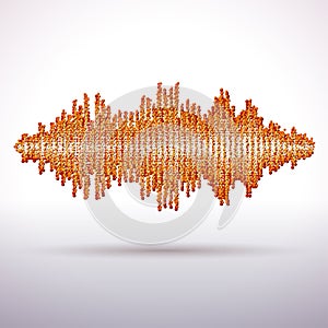 Sound waveform made of chaotic balls