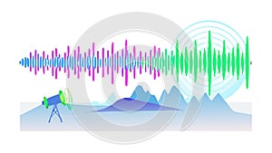 Sound Waves Audio Visualization - Digital Music Tech, vector design Generative AI