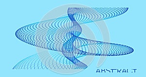 Sound waves. Big data visualization. Array with dynamic particles. Abstract grid design. 3d vector illustration for science or
