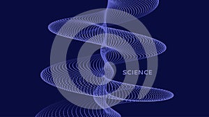 Sound waves. Big data visualization. Array with dynamic particles. Abstract grid design. 3d vector illustration for science or