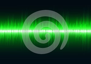 Sound waves dark green light. Abstract technology background