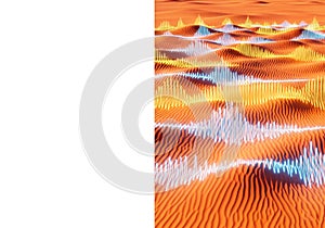 Sound waves in desert dunes. Space for text.