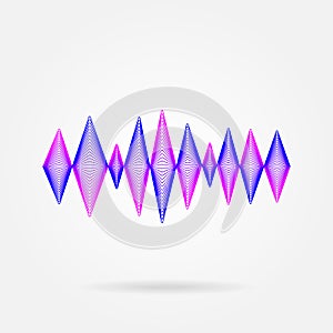 Sound waves icon. Equalizer symbol. Flat design. Stock - Vector illustration.