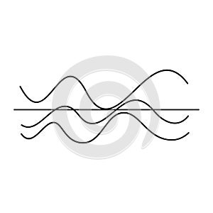 Sound waves icon, simple style
