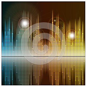Sound waves and music background. Audio equalizer