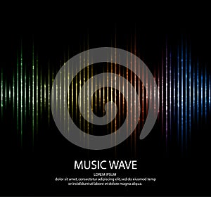 Sound waves. Music Digital Equalizer. Abstract light futuristic background.