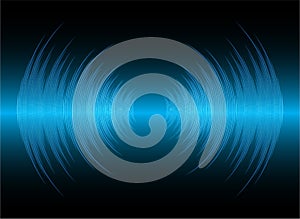 Sound waves oscillating glow blue light, Abstract