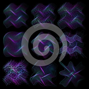 Sound waves oscillating glow, neon light. Abstract technology background .