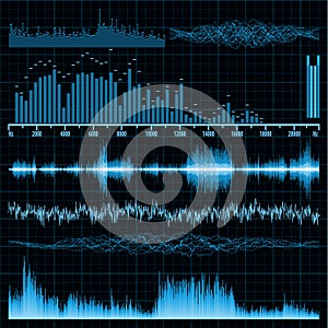 Sound waves set. Music background. EPS 8