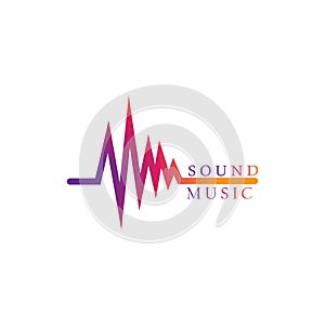 Sound waves vector illustration design template.