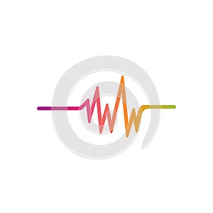 Sound waves vector illustration design template.
