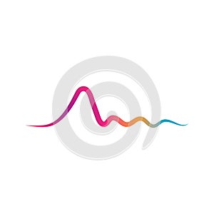 Sound waves vector illustration design template.