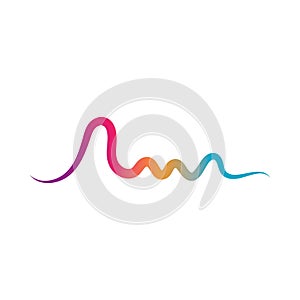 Sound waves vector illustration design template.