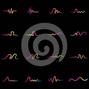 Sound waves vector illustration design template.
