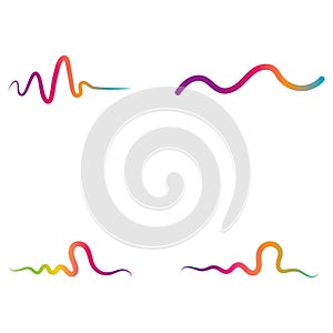 Sound waves vector illustration design template.