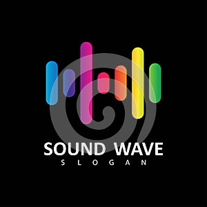 Sound waves vector illustration design template