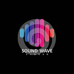 Sound waves vector illustration design template