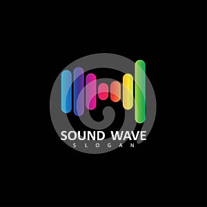 Sound waves vector illustration design template