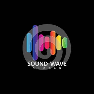 Sound waves vector illustration design template