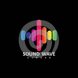 Sound waves vector illustration design template