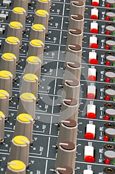 Soundboard close-up photo