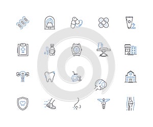 Soundness line icons collection. Health, Stability, Wholeness, Integrity, Durability, Robustness, Strength vector and photo