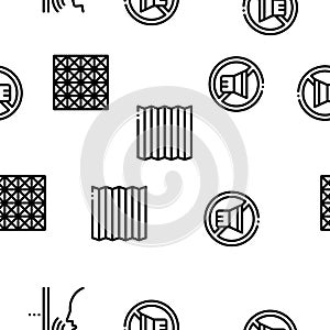 Soundproofing Building Material Icons Set Vector