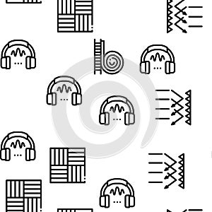 Soundproofing Building Material Icons Set Vector