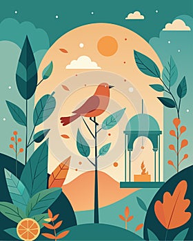 The only sounds are the chirping of birds and the occasional rustle of leaves creating a serene and distractionfree