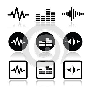 Soundwave music icons set