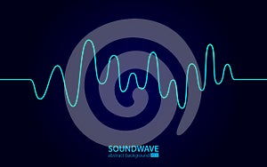 Soundwave vector abstract background. Music radio wave. Sign of audio digital record, vibration, pulse and music