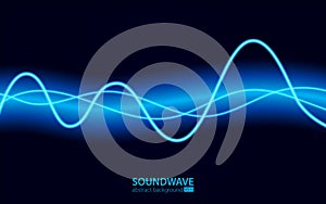 Soundwave vector abstract background. Music radio wave. Sign of audio digital record, vibration, pulse and music