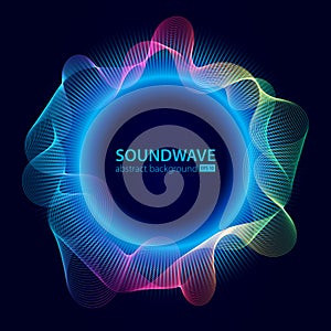 Soundwave vector abstract background. Music radio wave. Sign of audio digital record, vibration, pulse and music