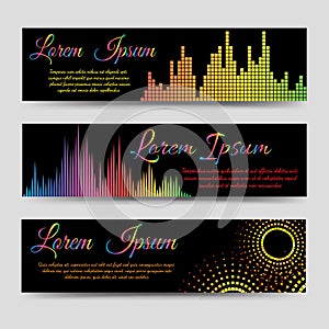 Soundwaves horizontal banners