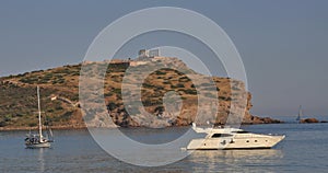 Sounion and two boats, Athens Greece